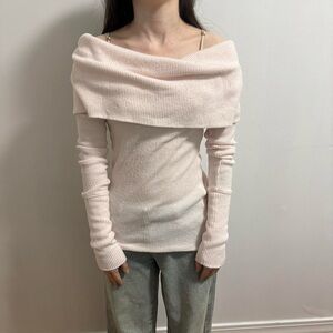 free people light pink off the shoulder top size small